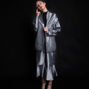 Vintage Hosana Silk Suit Skirt Set